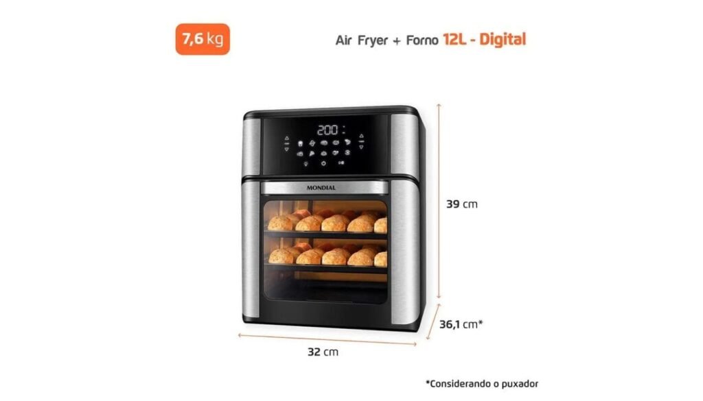 Air Fryer Mondial 12L é Boa? Análise Completa, Prós, Contras e Se Vale a Pena 7 air fryer mondial 12L e boa